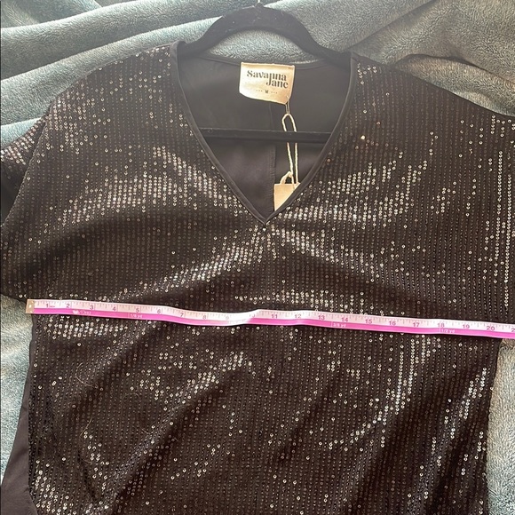 Savana Jane NYC Rooftop Party Top Black Sequin size medium - Picture 8 of 10